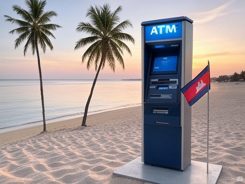 ATM on Cambodian Beach